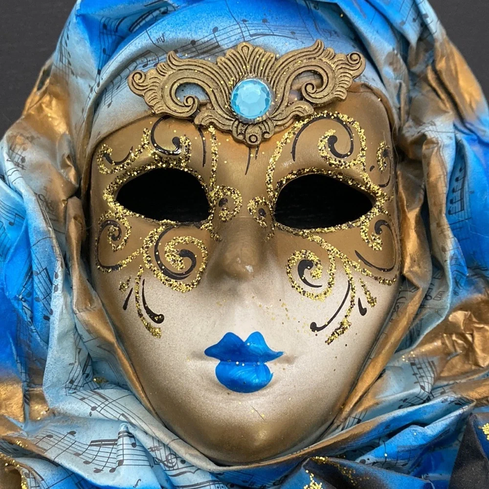 Hand-Made Italian Mask with Music Paper